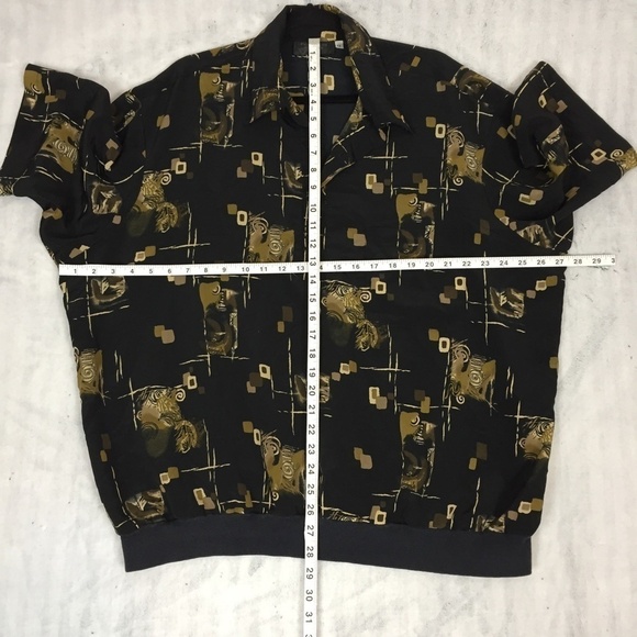 Fulton Street Shirt Mens 1X Banded Popover Abstract Print Quarter Button Front - Picture 9 of 10